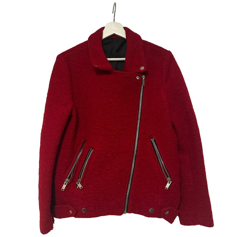 Stradivarius Red Biker Jacket